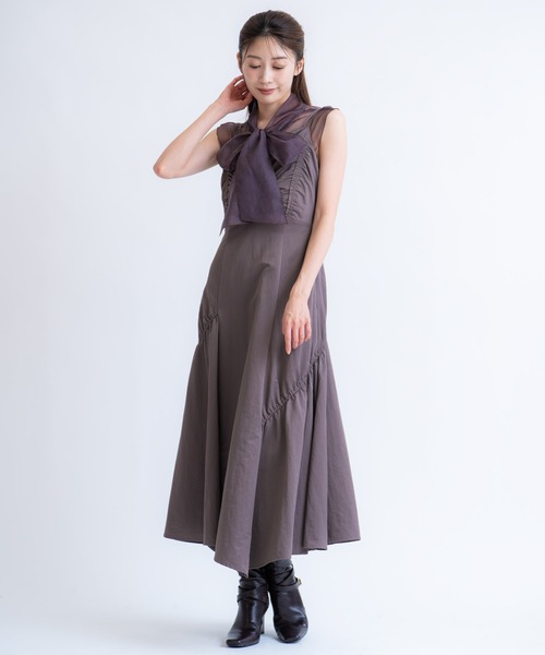 NOELA(ノエラ)の「ドロストキャミワンピース(ワンピース・レディース・モカ/ブラック・M/S)」の14枚目の写真
