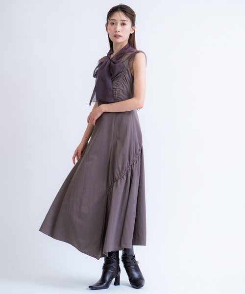 NOELA(ノエラ)の「ドロストキャミワンピース(ワンピース・レディース・モカ/ブラック・M/S)」の16枚目の写真