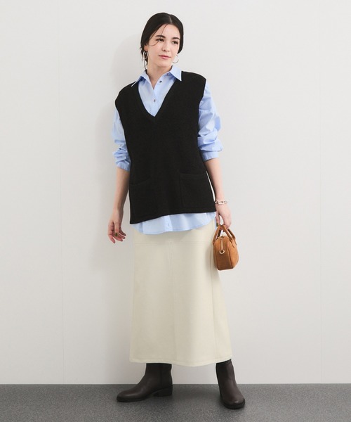 le cercle ADAM ET ROPE'(ルセルクルアダムエロペ)の「シンセティックレザースカート/セットアップ対応(スカート・レディース・キナリ/ダークブラウン/ブラック・FREE)」の8枚目の写真