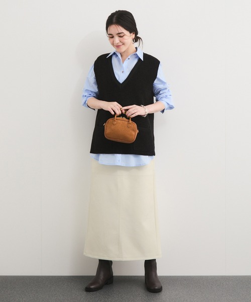 le cercle ADAM ET ROPE'(ルセルクルアダムエロペ)の「シンセティックレザースカート/セットアップ対応(スカート・レディース・キナリ/ダークブラウン/ブラック・FREE)」の9枚目の写真
