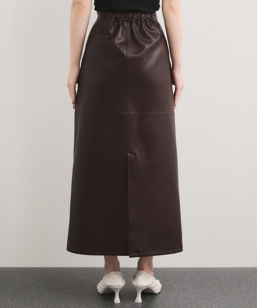 le cercle ADAM ET ROPE'(ルセルクルアダムエロペ)の「シンセティックレザースカート/セットアップ対応(スカート・レディース・キナリ/ダークブラウン/ブラック・FREE)」の14枚目の写真