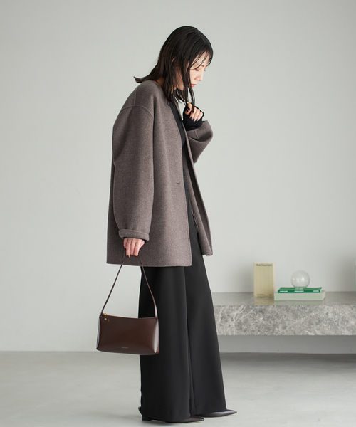 plage(プラージュ)の「HAMILTON Cardigan コート(ノーカラーコート・レディース・チャコールグレー/キャメル・38/36)」の14枚目の写真