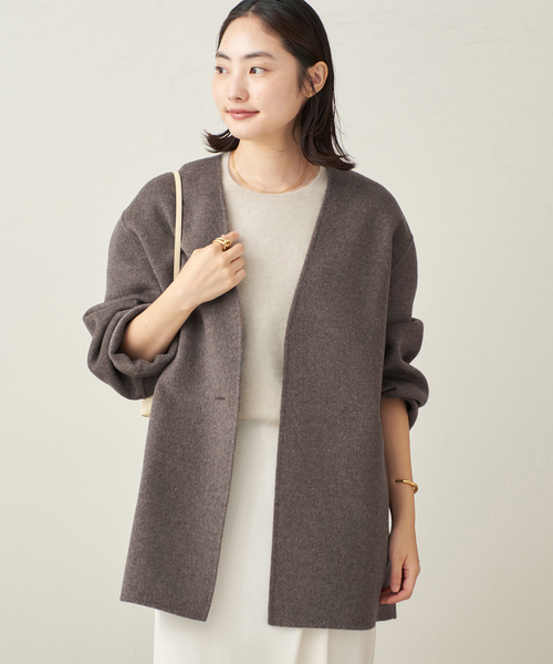 plage(プラージュ)の「HAMILTON Cardigan コート(ノーカラーコート・レディース・チャコールグレー/キャメル・38/36)」の21枚目の写真