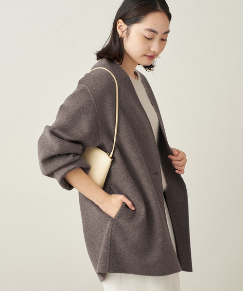 plage(プラージュ)の「HAMILTON Cardigan コート(ノーカラーコート・レディース・チャコールグレー/キャメル・38/36)」の22枚目の写真