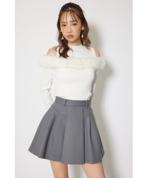 rienda（リエンダ）の「ショルダーオープンフェイクファーニットトップス 秋服 冬服（ニット/セーター・レディース・ブラック/ホワイト/ブラウン・FREE）」の5枚目の写真