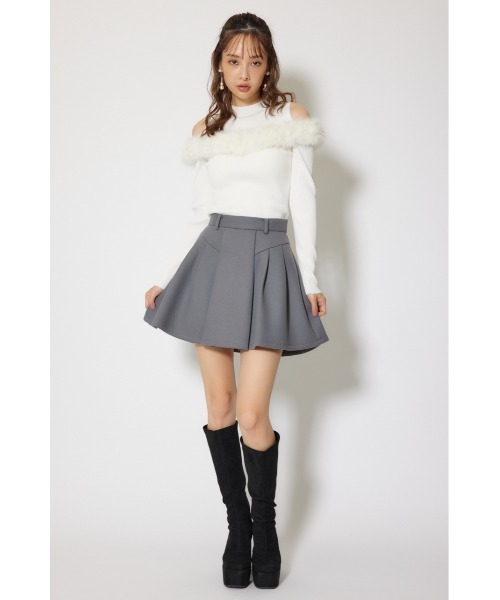 rienda（リエンダ）の「ショルダーオープンフェイクファーニットトップス 秋服 冬服（ニット/セーター・レディース・ブラック/ホワイト/ブラウン・FREE）」の7枚目の写真