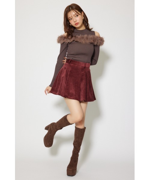 rienda（リエンダ）の「ショルダーオープンフェイクファーニットトップス 秋服 冬服（ニット/セーター・レディース・ブラック/ホワイト/ブラウン・FREE）」の20枚目の写真