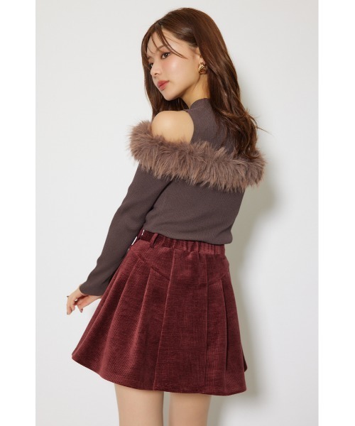 rienda（リエンダ）の「ショルダーオープンフェイクファーニットトップス 秋服 冬服（ニット/セーター・レディース・ブラック/ホワイト/ブラウン・FREE）」の22枚目の写真