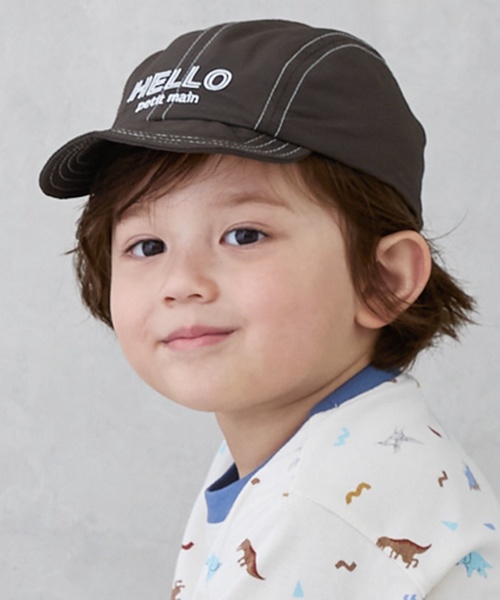 petit main(プティマイン)の「ロゴキャップ(キャップ・キッズ・キナリ/チャコール/ブルーグリーン・54cm/50cm/52cm)」の3枚目の写真