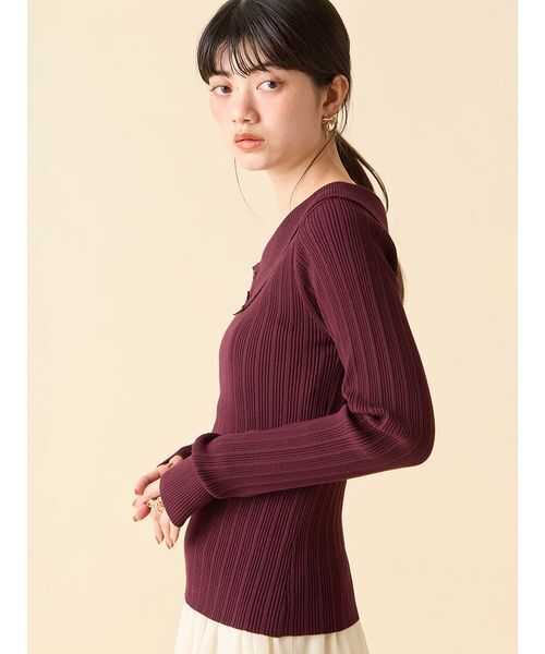 アシンメトリーニットトップス（ニット/セーター）｜LILY BROWN
