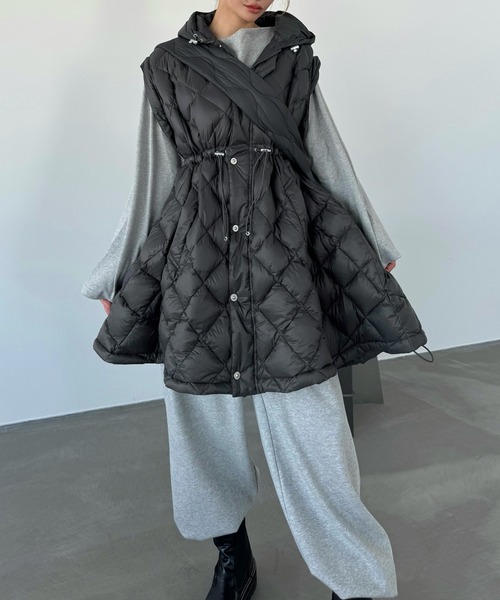 TAION × WILLFULLY】removable sleeve quilting down coat