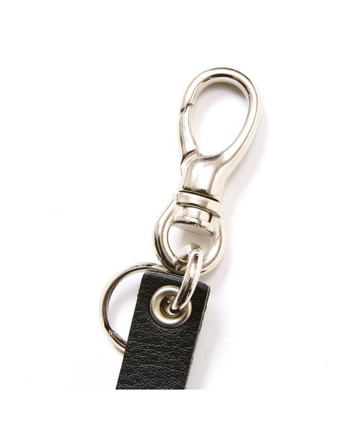 ROUND & PYRAMID STUDS LEATHER SHORT KEY RING