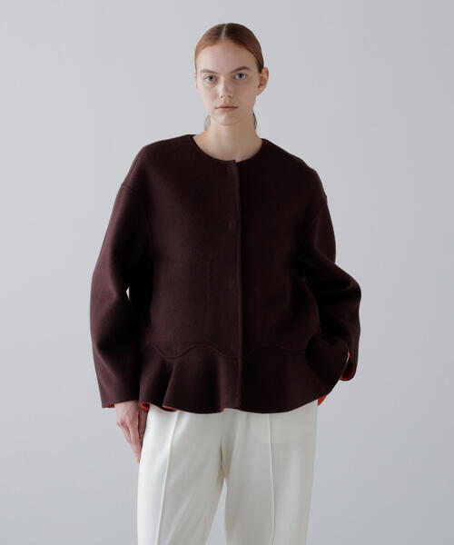 ◇Ca混2TONEリバージャケット（ノーカラージャケット）｜ADORE