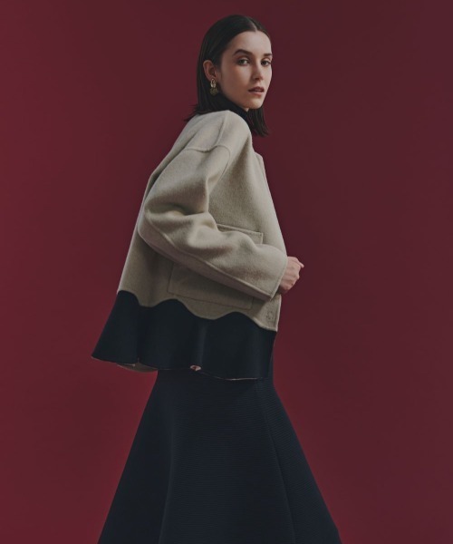 ◇Ca混2TONEリバージャケット（ノーカラージャケット）｜ADORE