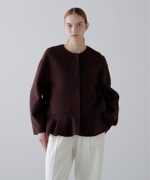 ◇Ca混2TONEリバージャケット（ノーカラージャケット）｜ADORE