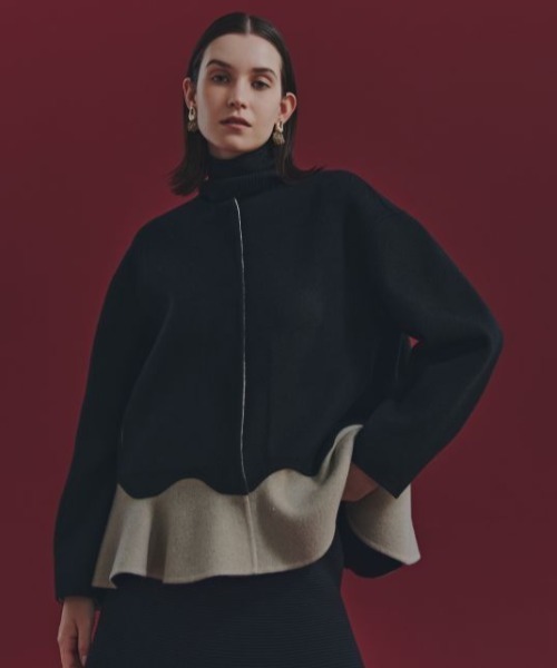 ◇Ca混2TONEリバージャケット（ノーカラージャケット）｜ADORE