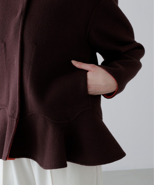 ◇Ca混2TONEリバージャケット（ノーカラージャケット）｜ADORE