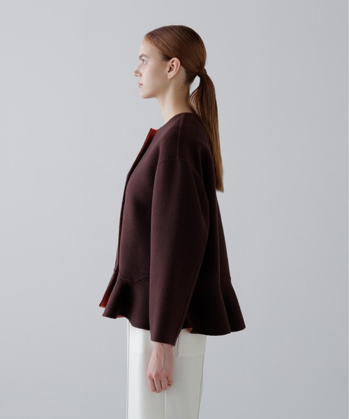 ◇Ca混2TONEリバージャケット（ノーカラージャケット）｜ADORE