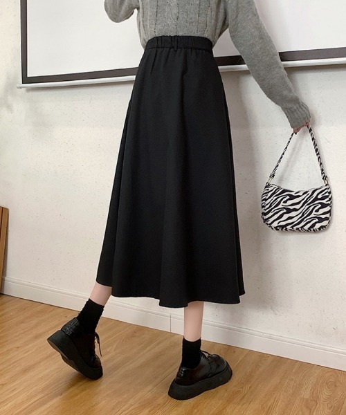 Ritzy(リッツィー)の「ミモレ丈 Aライン スカート(スカート・レディース・モカ/ベージュ/ブラック・M/L)」の14枚目の写真