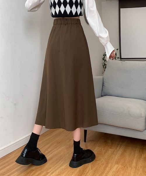 Ritzy(リッツィー)の「ミモレ丈 Aライン スカート(スカート・レディース・モカ/ベージュ/ブラック・M/L)」の13枚目の写真