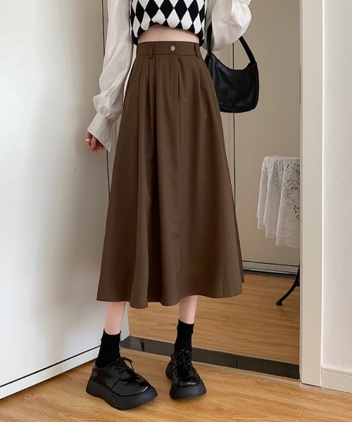 Ritzy(リッツィー)の「ミモレ丈 Aライン スカート(スカート・レディース・モカ/ベージュ/ブラック・M/L)」の12枚目の写真