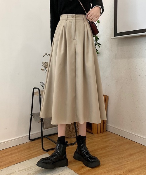 Ritzy(リッツィー)の「ミモレ丈 Aライン スカート(スカート・レディース・モカ/ベージュ/ブラック・M/L)」の9枚目の写真