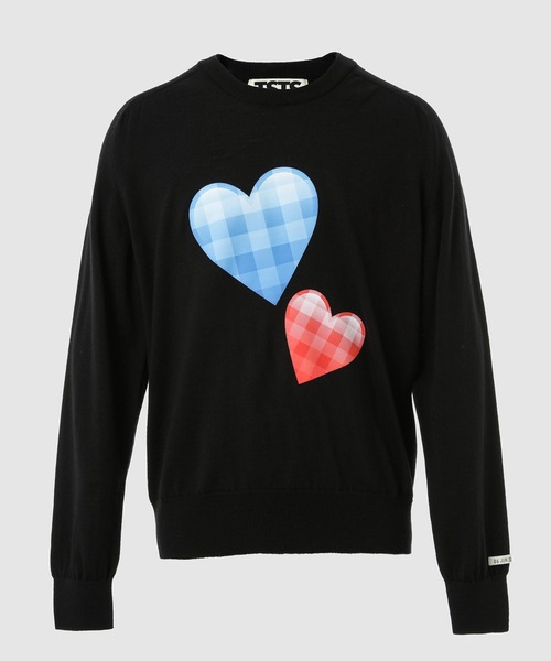 TSTS(ティーエスティーエス)の「HEART EMOJI PRINTED SWEATER(ニット/セーター・メンズ・ブラック/ホワイト/ネイビー・L)」の2枚目の写真