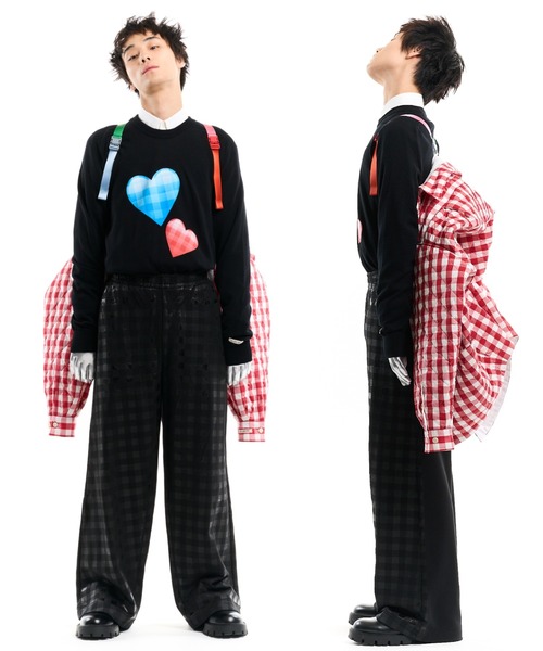 TSTS(ティーエスティーエス)の「HEART EMOJI PRINTED SWEATER(ニット/セーター・メンズ・ブラック/ホワイト/ネイビー・L)」の4枚目の写真