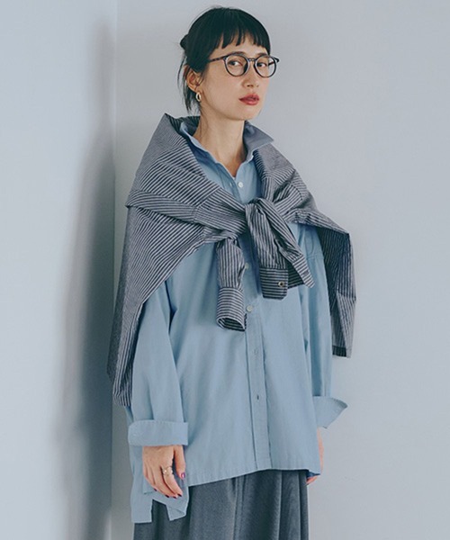 セール】ソフトオックスポンチョシャツ（シャツ/ブラウス）｜studio