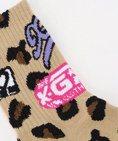 X-girl Stages(エックスガールステージス)の「MIXロゴリブクルーソックス(ソックス/靴下・キッズ・カラフル/オフホワイト/ブラック・17-19cm/19-21cm/15-17cm/13-15cm)」の5枚目の写真
