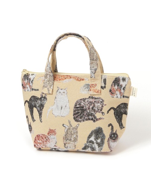 studio CLIP（スタディオクリップ）の「総柄ジャガードランチトート[うちの猫博]（ハンドバッグ・レディース・その他・FREE）」の2枚目の写真