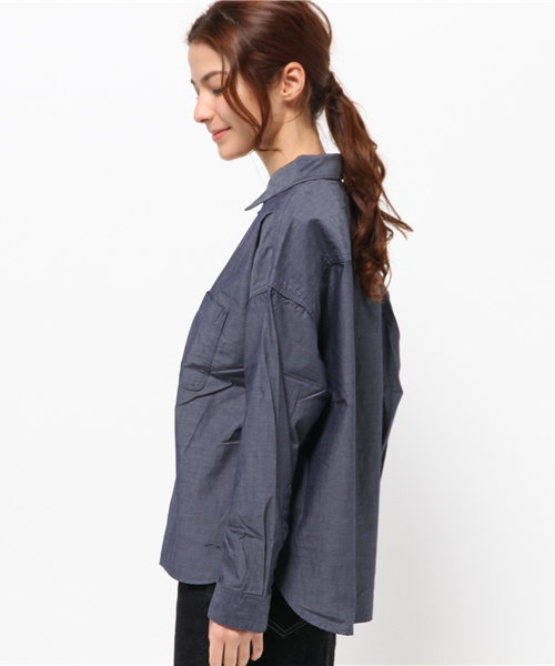 OUTLET（アウトレット）の「【Discoat】シャンブレーレギュラーSH（シャツ/ブラウス・レディース・ネイビー・LARGE/MEDIUM）」の3枚目の写真