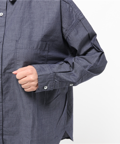 OUTLET（アウトレット）の「【Discoat】シャンブレーレギュラーSH（シャツ/ブラウス・レディース・ネイビー・LARGE/MEDIUM）」の6枚目の写真