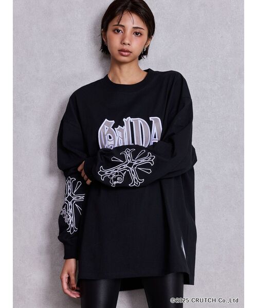 GYDA×GALFY original cross long Tシャツ（Tシャツ/カットソー