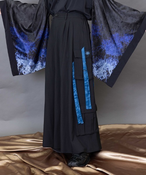 [9月末までセール]アクシーズ　REZEN 彼岸花レイヤード袴パンツ REZEN（リゼン）の「彼岸花レイヤード袴パンツ（その他パンツ