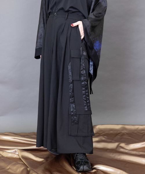 [9月末までセール]アクシーズ　REZEN 彼岸花レイヤード袴パンツ 彼岸花レイヤード袴パンツ | axes femme online shop