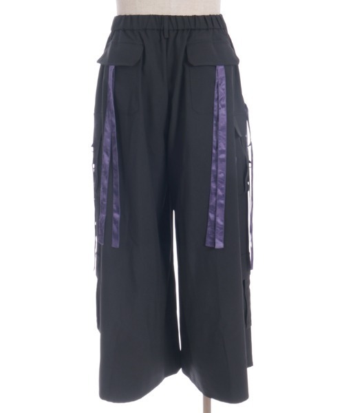 REZEN 霞柄切替半袖シャツ 霞柄サイドライン袴パンツ 本紫 セット ▶︎