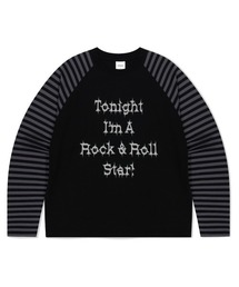 『mahagrid/マハグリッド』 ROCK STAR RAGLAN STRIPE LS TEE/ロックスターラグランロンティー