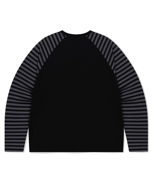 MAHAGRID(マハグリッド)の「『mahagrid/マハグリッド』 ROCK STAR RAGLAN STRIPE LS TEE/ロックスターラグランロンティー(Tシャツ/カットソー・レディース・ブラック/ボルドー・MEDIUM/LARGE)」の6枚目の写真
