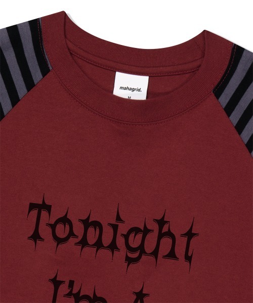MAHAGRID(マハグリッド)の「『mahagrid/マハグリッド』 ROCK STAR RAGLAN STRIPE LS TEE/ロックスターラグランロンティー(Tシャツ/カットソー・レディース・ブラック/ボルドー・MEDIUM/LARGE)」の16枚目の写真