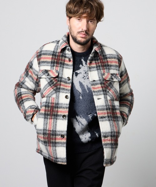 HIDEAWAYS NICOLE（ハイダウェイニコル）の「Wパッチポケット チェックブルゾン（その他アウター・メンズ・トリコロール/グレー系その他/ホワイト×ブラック/ブラック系その他・X-LARGE/LARGE/MEDIUM）」の2枚目の写真