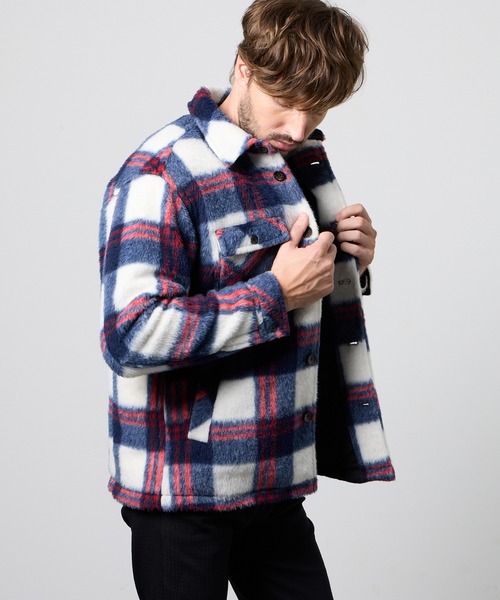 HIDEAWAYS NICOLE（ハイダウェイニコル）の「Wパッチポケット チェックブルゾン（その他アウター・メンズ・トリコロール/グレー系その他/ホワイト×ブラック/ブラック系その他・X-LARGE/LARGE/MEDIUM）」の4枚目の写真