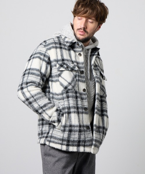 HIDEAWAYS NICOLE(ハイダウェイニコル)の「Wパッチポケット チェックブルゾン(その他アウター・メンズ・トリコロール/グレー系その他/ホワイト×ブラック/ブラック系その他・X-LARGE/LARGE/MEDIUM)」の21枚目の写真