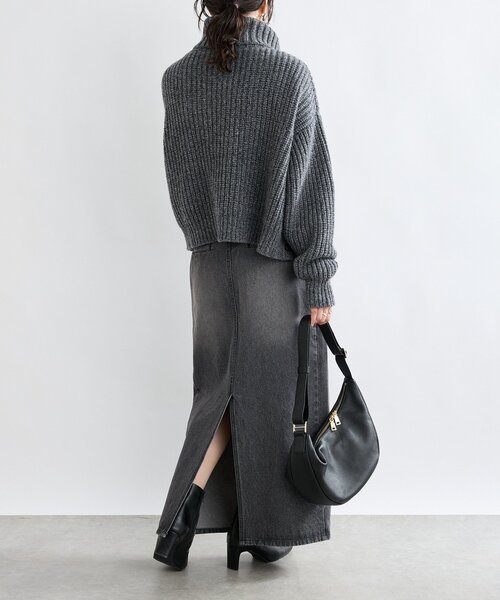 RIVE DROITE（リヴドロワ）の「【MONN.:.(モン)】タックコクーンマキシスカート（スカート・レディース・ブラック・38/36）」の4枚目の写真