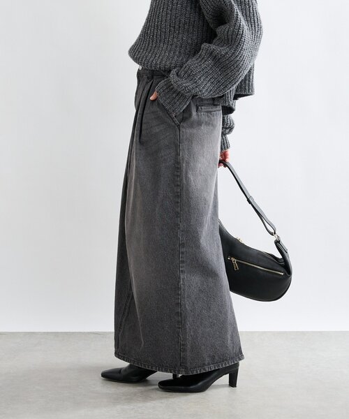 RIVE DROITE（リヴドロワ）の「【MONN.:.(モン)】タックコクーンマキシスカート（スカート・レディース・ブラック・38/36）」の3枚目の写真