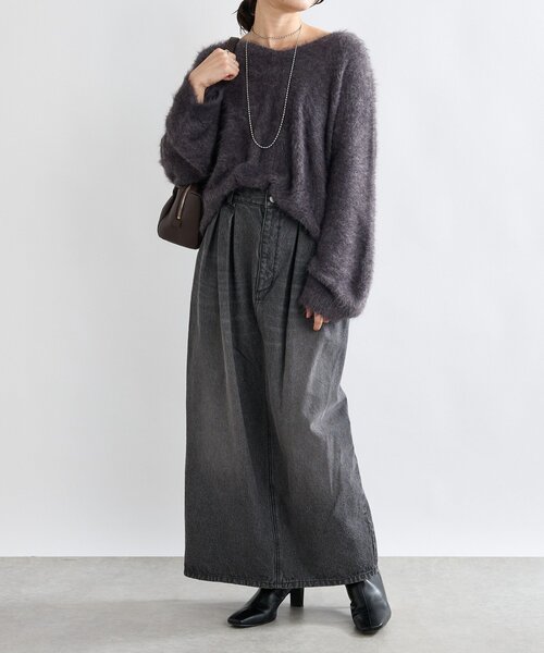 RIVE DROITE（リヴドロワ）の「【MONN.:.(モン)】タックコクーンマキシスカート（スカート・レディース・ブラック・38/36）」の13枚目の写真