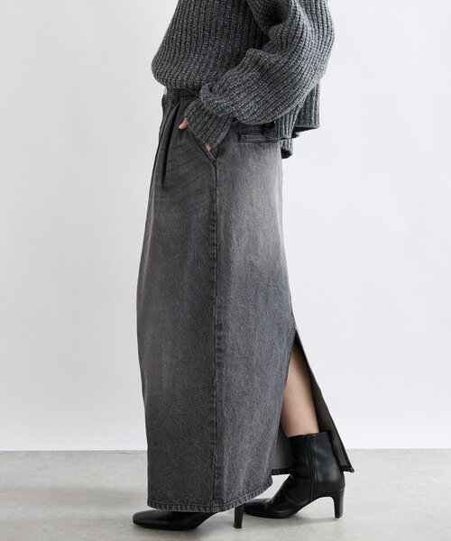 RIVE DROITE（リヴドロワ）の「【MONN.:.(モン)】タックコクーンマキシスカート（スカート・レディース・ブラック・38/36）」の2枚目の写真