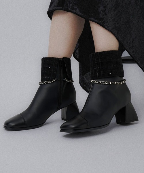 HARE（ハレ）の「ツイードキリカエブーツ(HARE)（ブーツ・レディース・ブラック・MEDIUM/LARGE）」の8枚目の写真