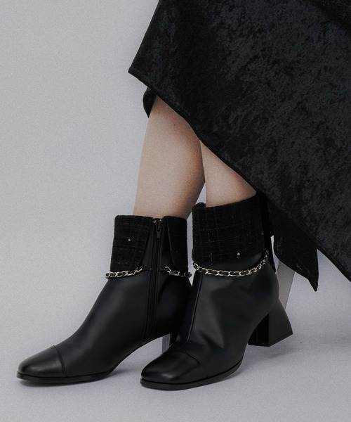 HARE（ハレ）の「ツイードキリカエブーツ(HARE)（ブーツ・レディース・ブラック・MEDIUM/LARGE）」の14枚目の写真