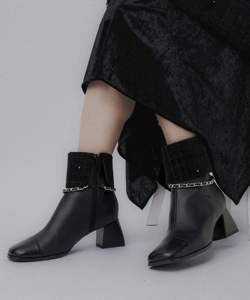 HARE（ハレ）の「ツイードキリカエブーツ(HARE)（ブーツ・レディース・ブラック・MEDIUM/LARGE）」の15枚目の写真